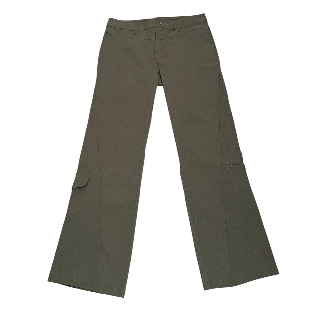 ATHLETA Olive Green Dipper Pants Outdoor Hiking Cargo Bootcut Mid-Rise Pockets 8